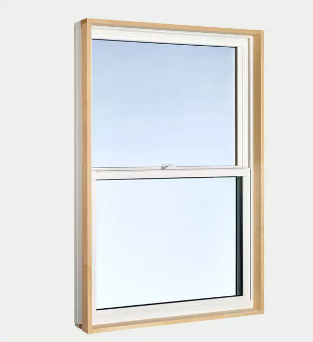 Advantage single hung window view - interior window view with closed window