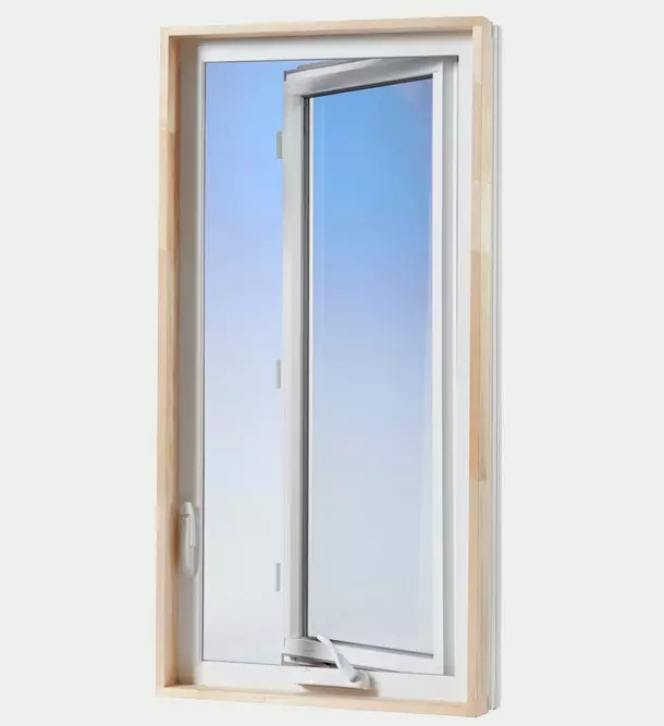 White casement window - interior view