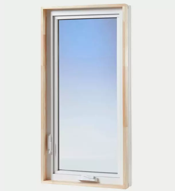 White casement window - interior front view