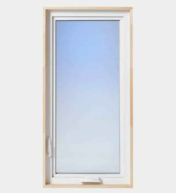White casement window - interior side view