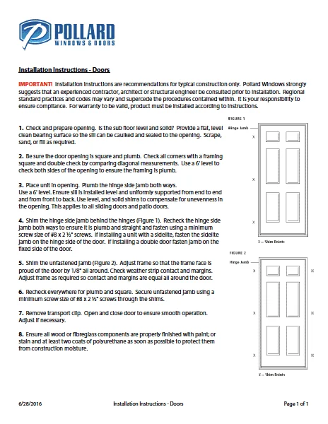 Door Installation Guide