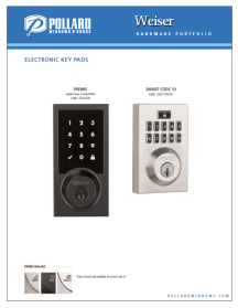 Weiser Door Hardware Brochure
