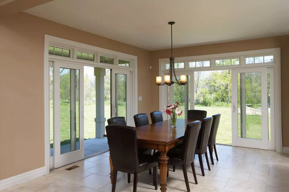 dining room with sliding patio doors