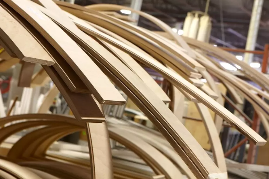 manufacturing wood frames in a factory